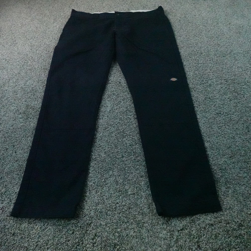 Dickies Pants Mens 38X32 Blue Double Knee Skinny Straight Leg Chino Stretch Work